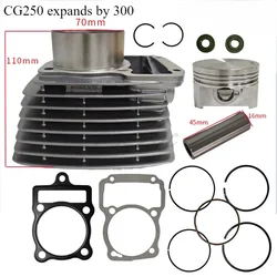 Motorcycle Engine Cylinder CG250 Enlarged By 300 Is Suitable for Zongshen CG250 CG300 Cylinder Piston Group