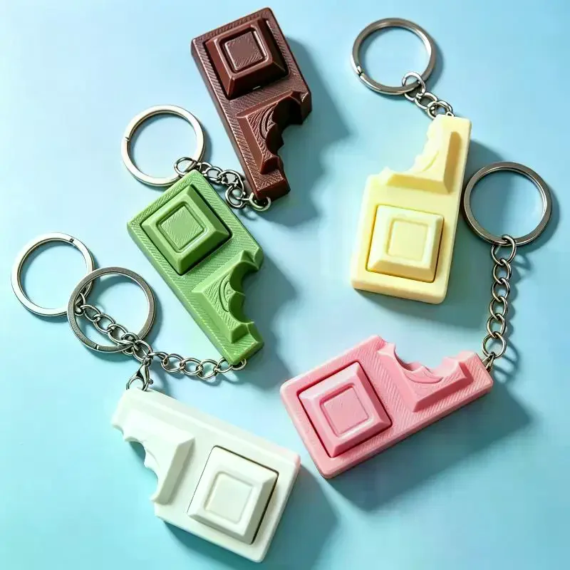 3D Simulated Chocolate Keyboard Fidget Toy, Keyboard Fidget Keychain Keyboard Decompression Finger Clicker Toys Stress Relief