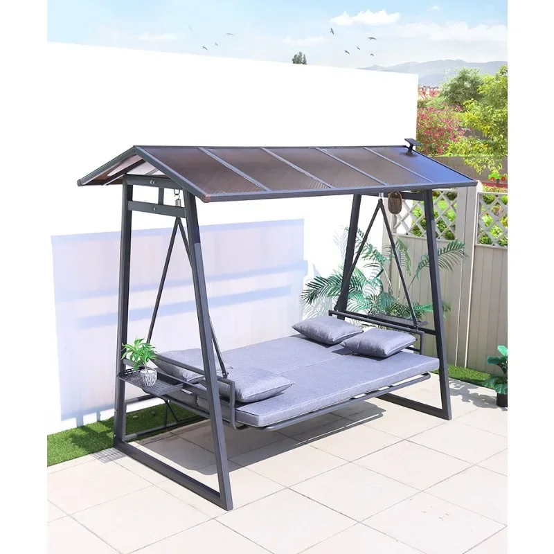 Outdoor swing chair, patio garden balcony villa outdoor solar cast aluminum rocking chair Internet celebrity hammock