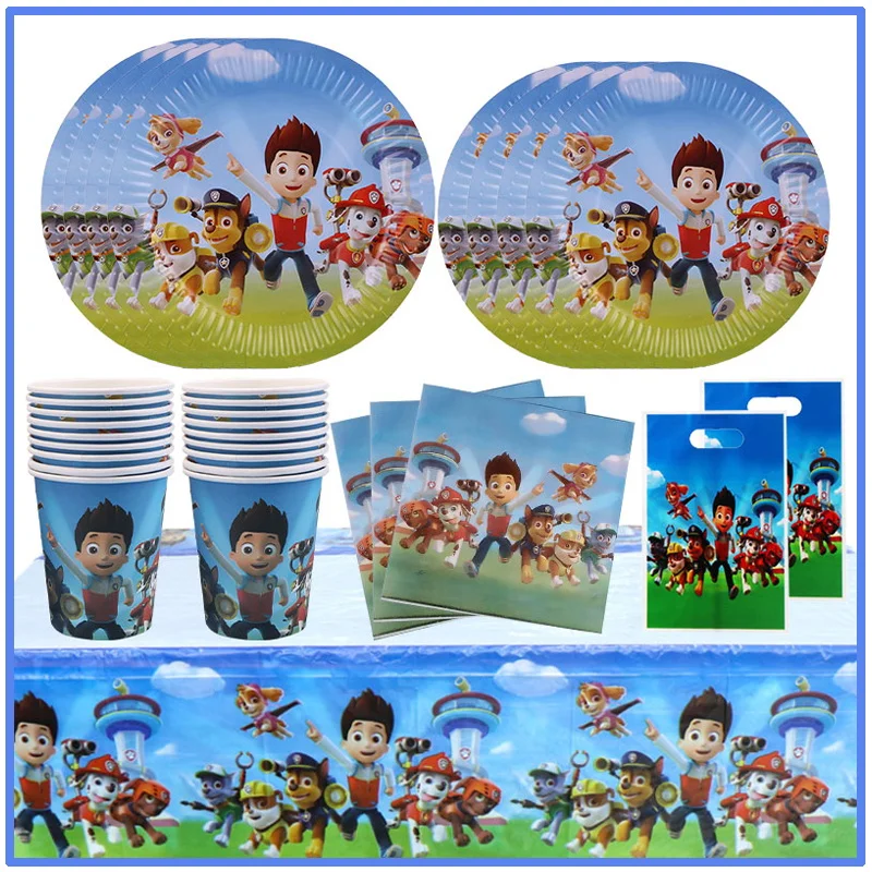 Paw Patrol Birthday Party Decorations Kits New PAW Patrol Paper Plates Napkins Cups Balloons Happy Birthday Supplies Set for Kid