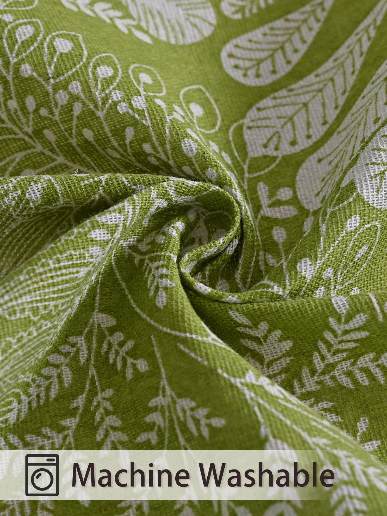 1pc Small Window Curtains for Bedroom Short Curtain for Bathroom Living Room, Leaves Print Through Rod Blackout Curtains (95%)