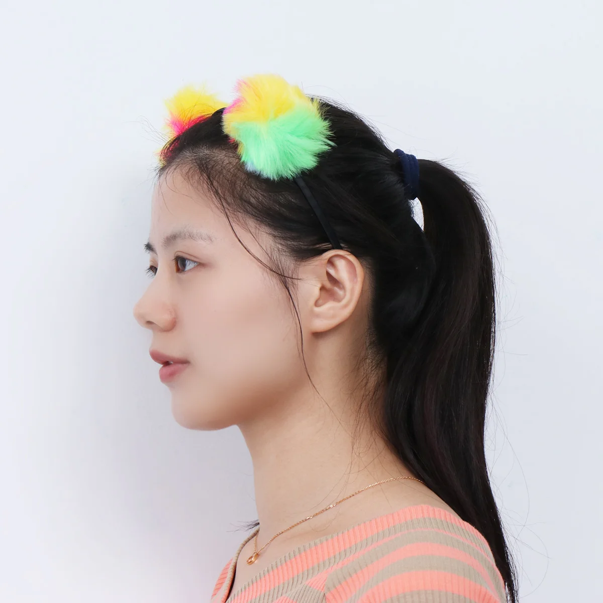 

4Pcs Colorful Ball Headband Hair Clips Party Masquerade Costume Kids Girls Fashionable Hair Accessory Headband