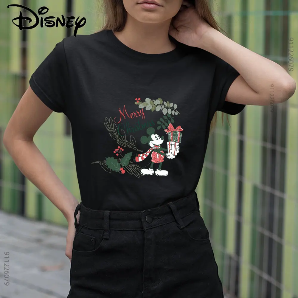 

Christmas Gift Mickey Aesthetic Clothes Disney Fashion Women Blouses 2022 New Xmas Vibes T-shirts Street Casual Harajuku Tops