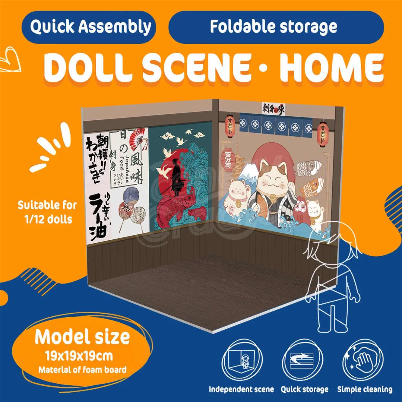 

1/12 Scale Backdrop Scene Model Background Display Layout Background Display for Action Figures Dolls Accessories