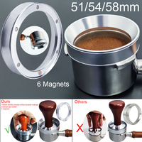 6 Magnetic Espresso Coffee Dosing Ring - Dosing Funnel Aluminum with 6 Magnets Fits 51/54/58/58.5mm Portafilter