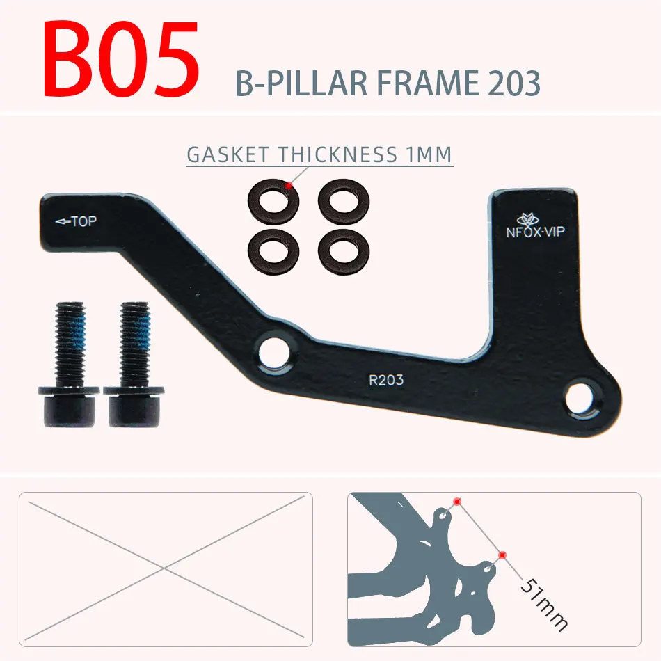 

180mm 203mm Brake Adapter Disc Brake Adapter Compact Design Easy Installation Efficient Solution High Strength