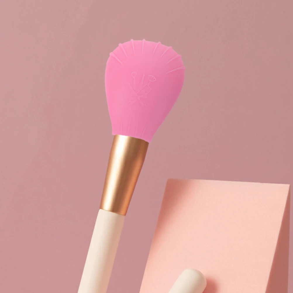

4pcs Brush Dust Cover Silica Gel Protector Travel Makeup Brush Covers Bristle Holder Pink Green Storage