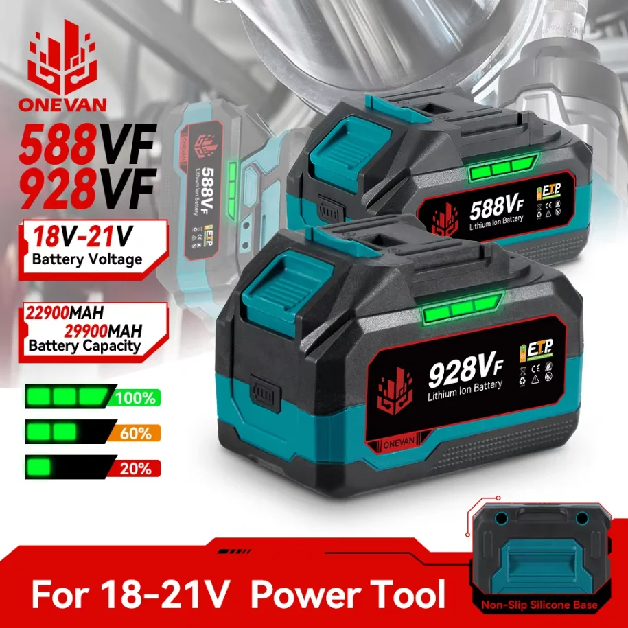 ONEVAN 21V batterie au Lithium 928VF 29900mAh 588VF 22900mAh indicateur de capacité Rechargeable pour Makita 18V batterie broche outil électrique
