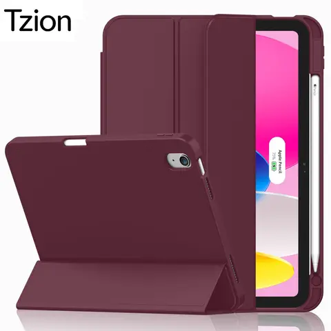 For iPad (A16) 11th 10th Generation Air 4th 5th 10.9 Pro 11 M2 M3 M4 M5 2026 2025 2024 Magnetic Flip Smart Cover Pencil Case