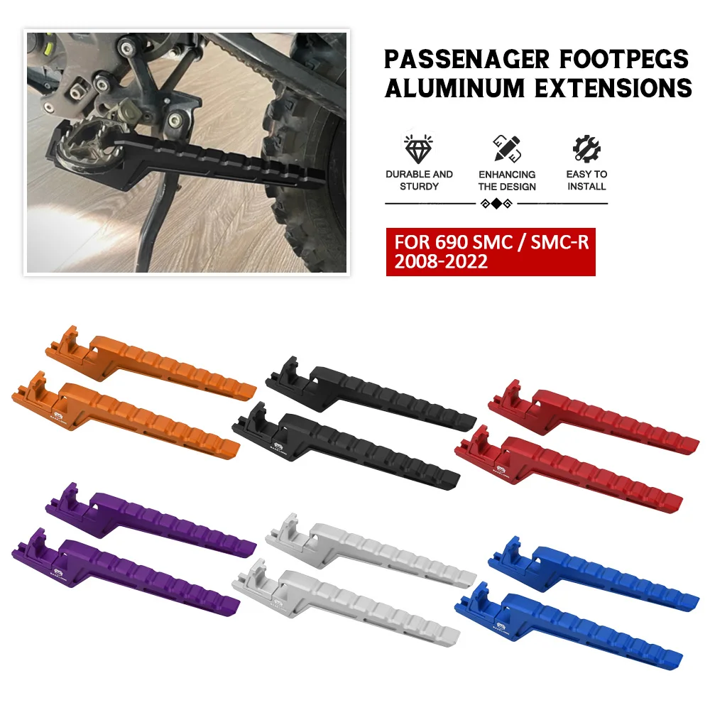 For KTM 690 SMC / SMC-R 2008-2014-2015-2016-2017-2018-2019-2020-2021-2022 Motorcycle Accessories Passenger Footpegs Extensions