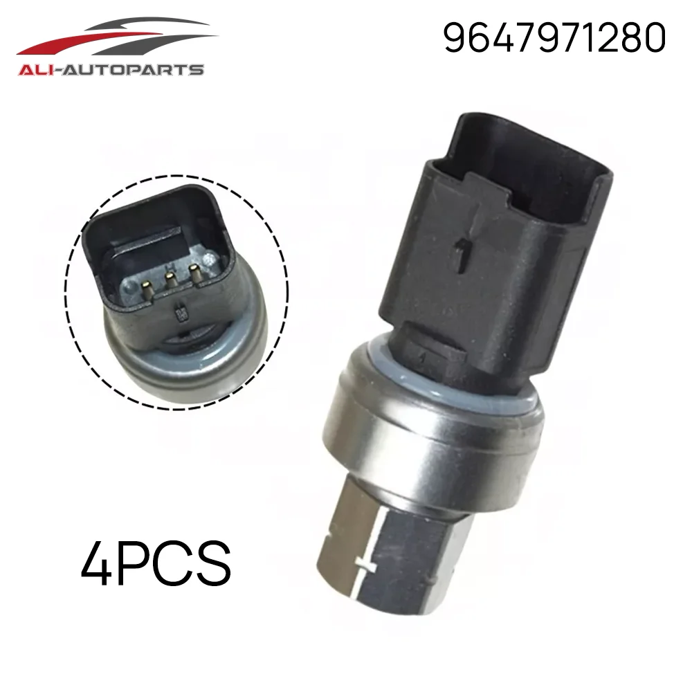 

9647971280 4PCS A/C Pressure Switch for Peugeot 406 206 607 307 807 407 5008 Citroen C2 C4 C8, 9678362280 6455Z3