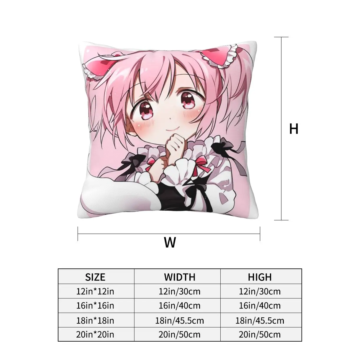 Puella Magi Madoka Magica Square Pillowcase Pillow Cover Cushion Zip Decorative Comfort Throw Pillow for Home Bedroom