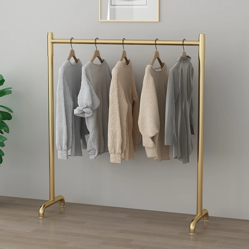 

Clothes hanging rack on the ground, single pole, simple folding balcony for household use in the bedroom