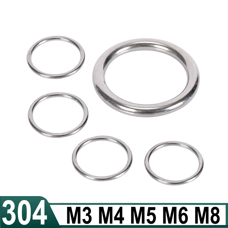 O-Ring 304 حلقات لحام سلسة من الفولاذ المقاوم للصدأ شديدة التحمل ومتينة ومتعددة الأغراض حلقة كبيرة للحرف اليدوية