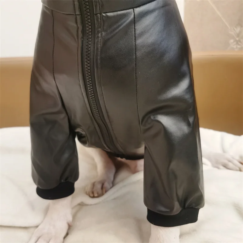 Pu Leather Dog Jacket Coat Winter Pet Clothes Outfit Small Big Large Dog Clothing Schnauzer Bull Terrier Poodle Dog Costume