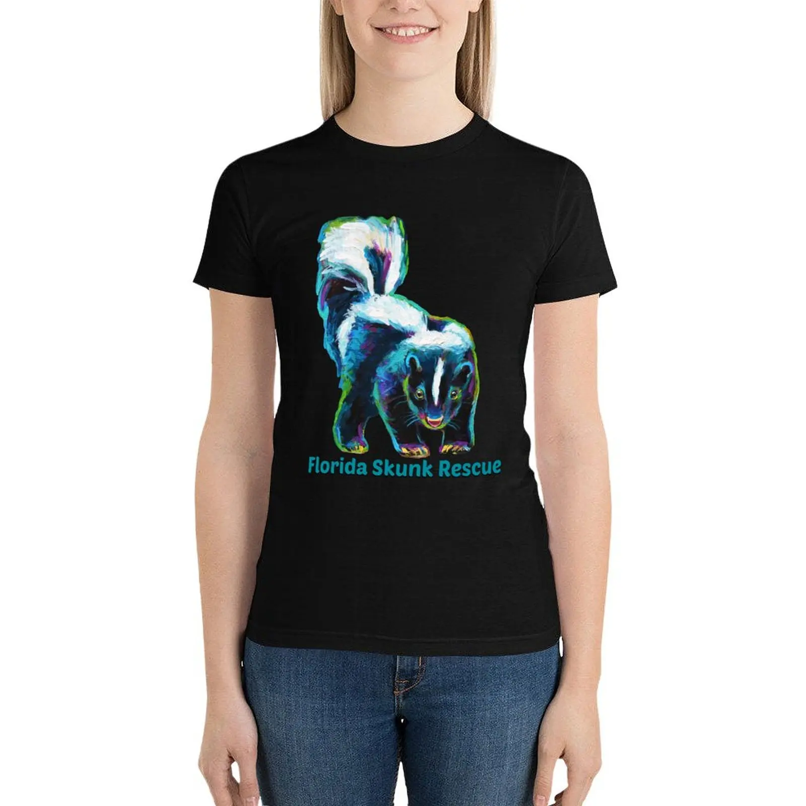 

Florida Skunk Rescue Design by Robert Phelps T-Shirt summer top tops Blouse Female clothing Woman T-shirts