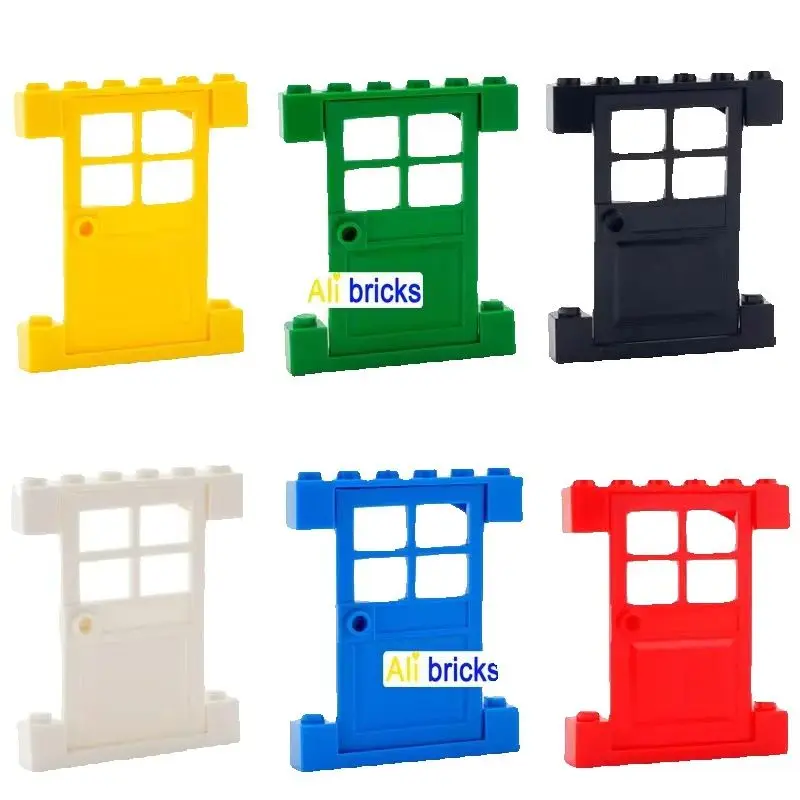 

16PCS DIY Building Blocks Figures Bricks Door or Window Educational Creative Size Compatible With Plastic Toys for Children