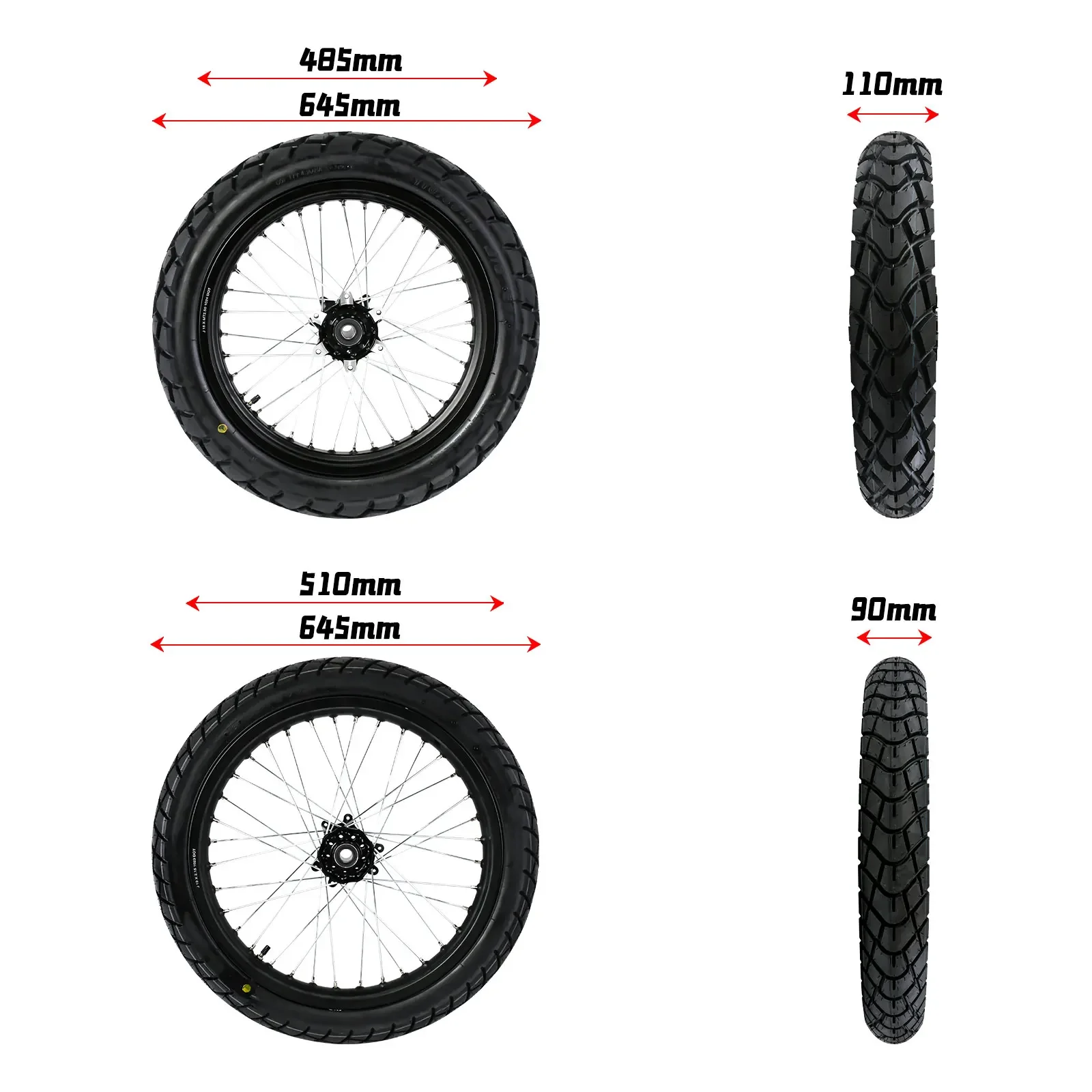 

For ultra Bee 18 Inch 19 Inch All-terrain Turtle Tires Wheel Set Front Wheel WM2.15*19 Rear Wheel MT2.5*18