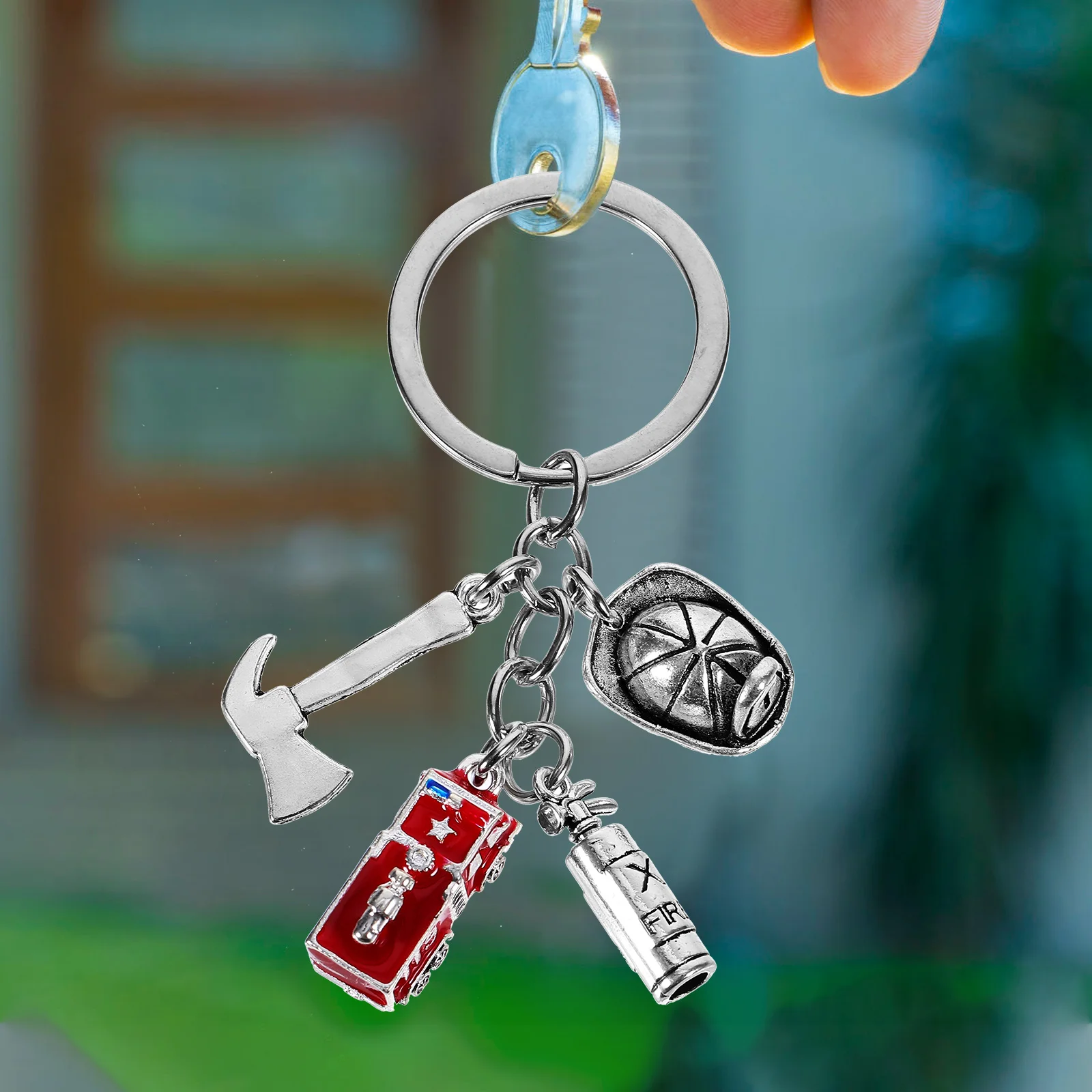 Fire Keychain Unique Keychain Small Fire Extinguisher Key Fire  Bag Decoration firefighter for men Key Decoration 2025 New