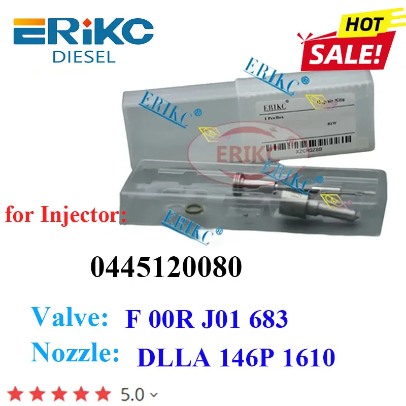 ERIKC 0445120080 Diesel Injector Kit Nozzle DLLA146P1610 0433171984 Control Valve F00RJ01683 for Bosch ZEXEL 107755-028