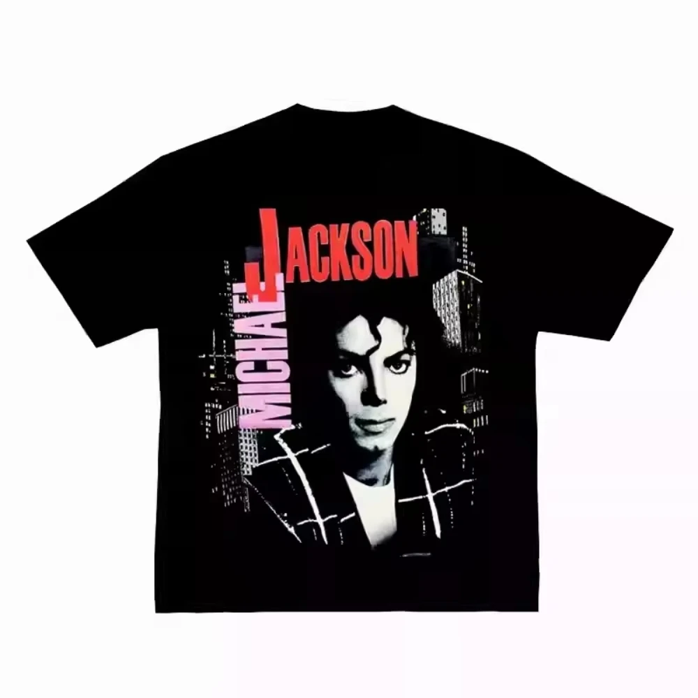 New Summer MJ Michael Jackson Michael Jackson Vintage American Style Neckline Women Men Cotton Short Sleeve T-Shirt