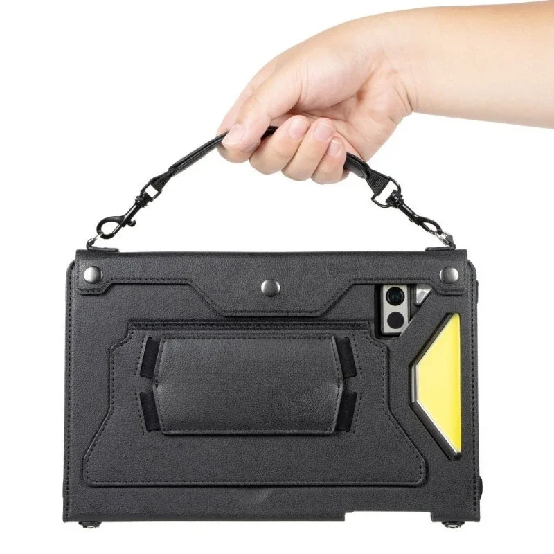 

Flat leather case, bag + bracket + shoulder strap.