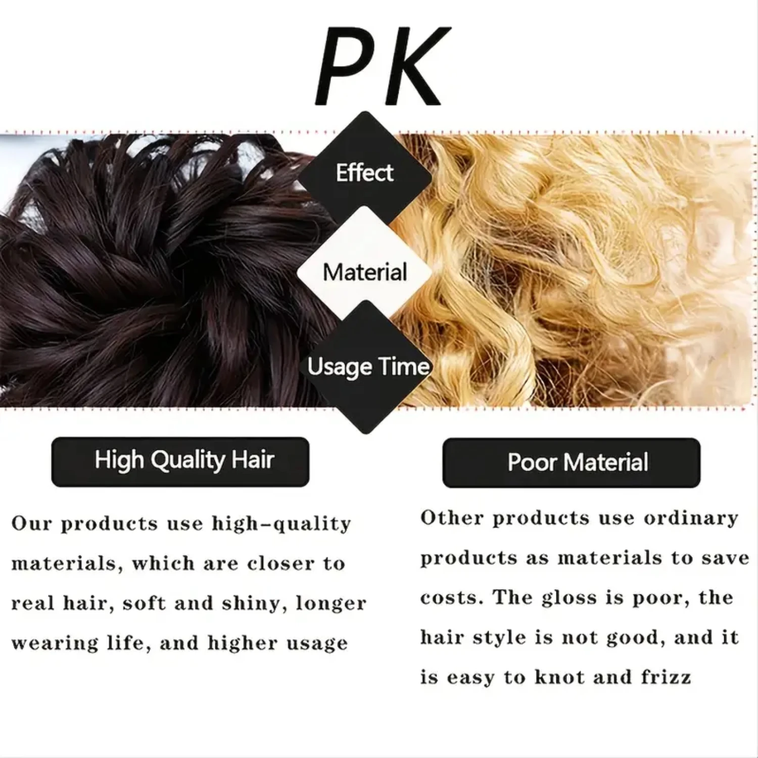 Extra Long and Perfectly Tousled Messy Bun Hairpiece Extensions for Women and Girls - Elastic Band Hair Wrap Ponytail Scrunchies