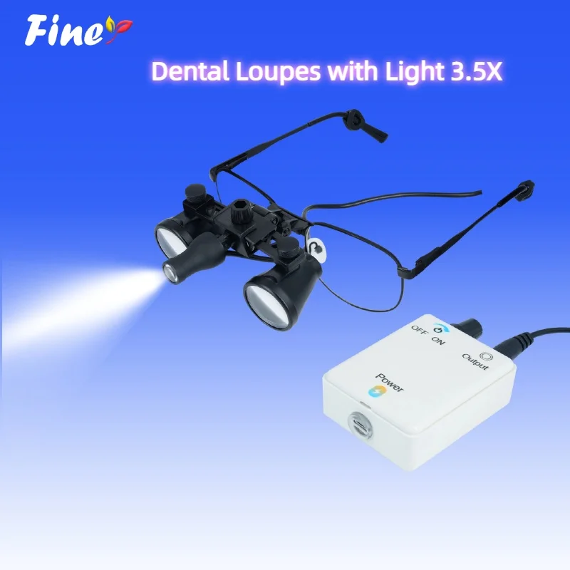 

Finer Dental Magnifying Glass 3.5X Dental Loupes with Light Ergonomical Loupes Dental Professional Magnifying Glasses
