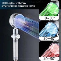 Upgrade 3 Color Atmosphere LED Shower Head Shower Automatic Color Changing Water Saving Shower Filter High Pressure Shower Head