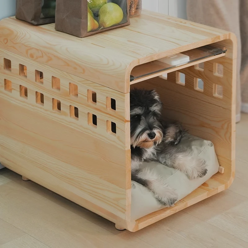 Solid Wood Ventilate Dog Cat House Indoor Outdoor Small Pet Bed House Waterproof Pet Products Furniture Accessories Night Table