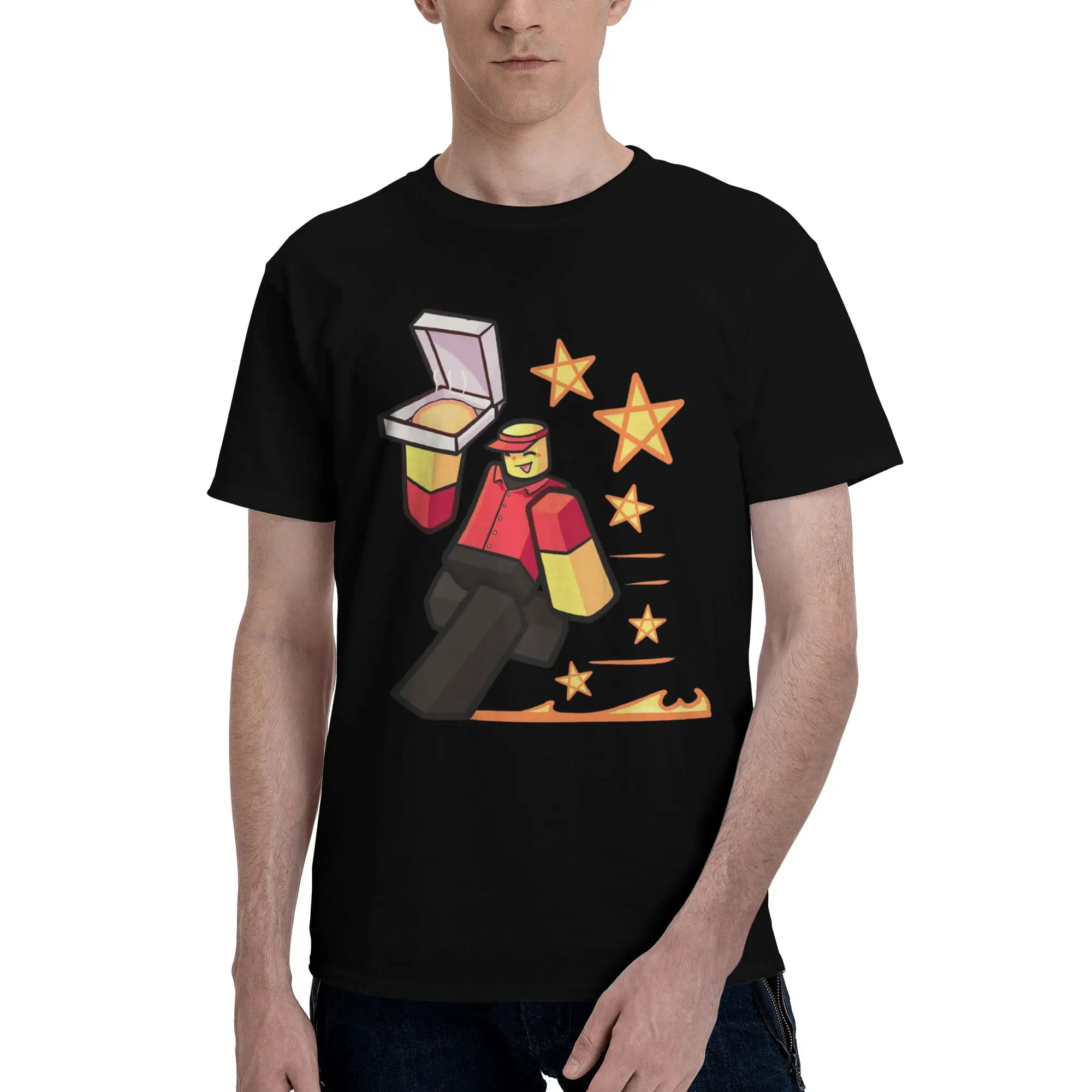 Elliot Work at a Pizza Place Forsakens Men T Shirt  Novelty Tees Short Sleeve Crewneck T-Shirt 100% Cotton Summer Clothes