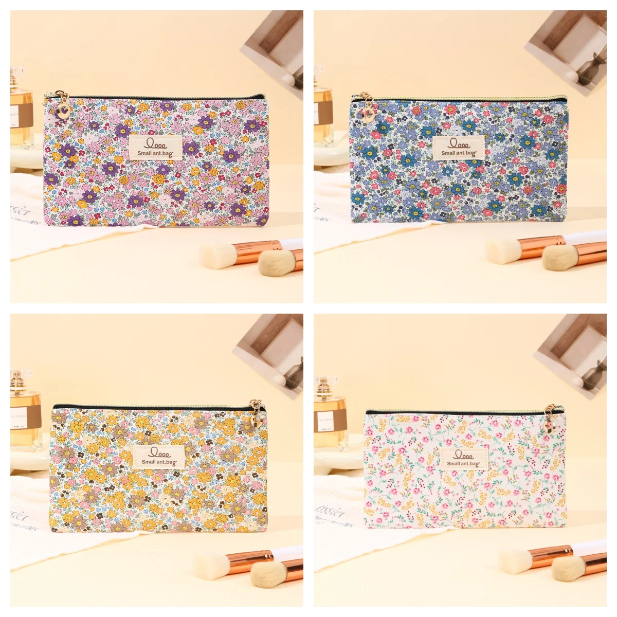 bolsas-cosmeticas-de-algodao-floral-4-pacotes-a-prova-d'agua-armazenamento-de-moedas-estilo-fresco-sacos-de-tecido-para-itens-pequenos