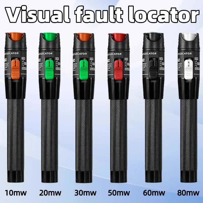 Pen Type Visual Fault Locator FTTH Fiber Optic Cable Tester SC/FC/ST 2.5mm Interface 10/20/30/50/60/80MW Optical Fiber Test Tool