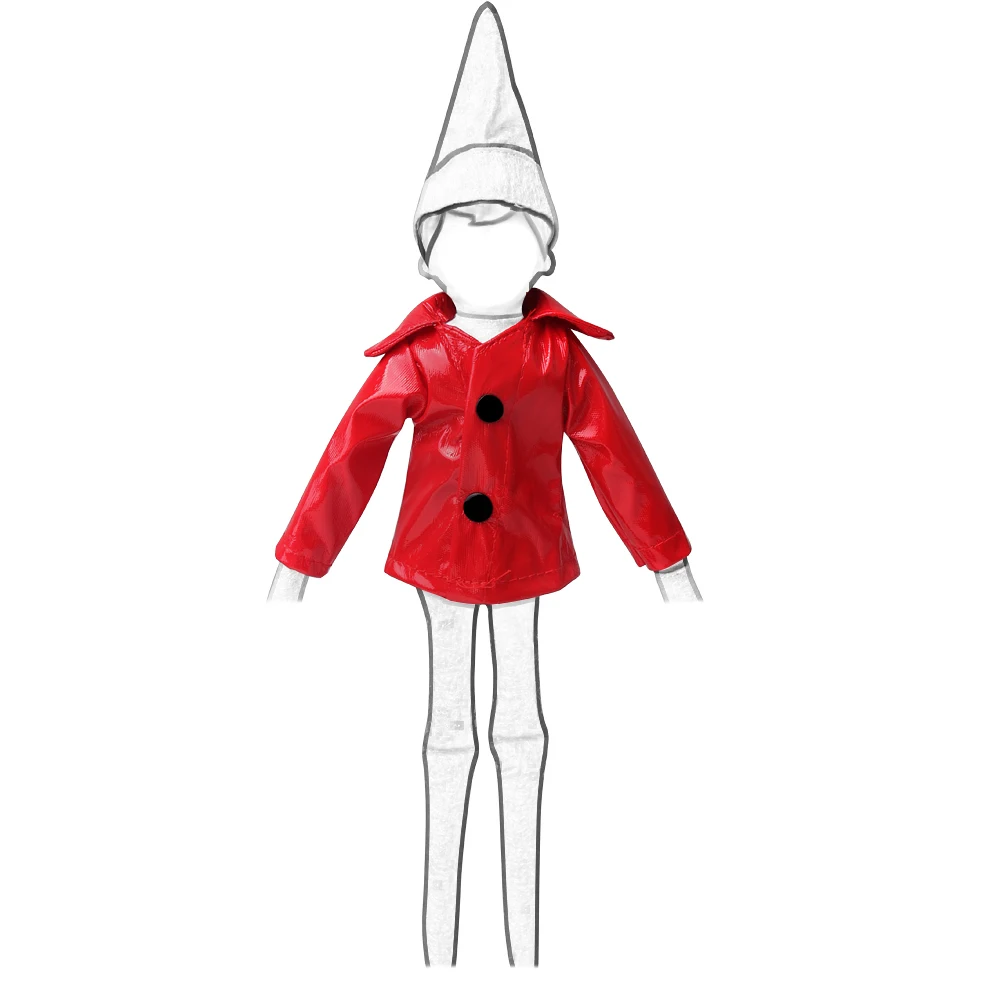 Red Boy Elf Doll Cute Raincoat Barbis Mini Christmas Gifts Children Toys 37 cm Elf Dolls Clothes Christmas Accessories