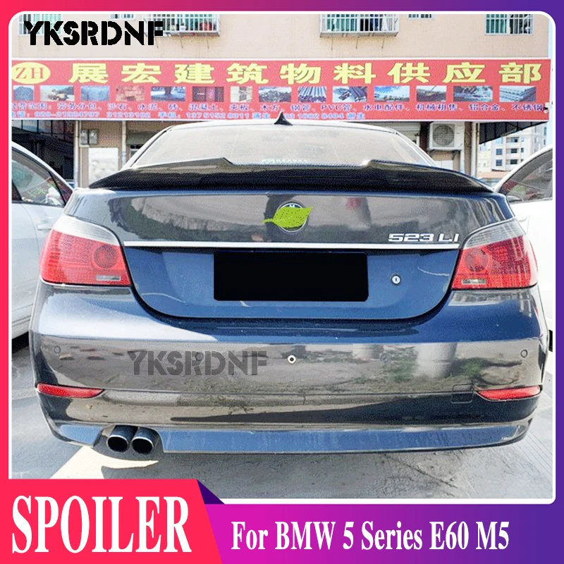 

For BMW 5 Series E60 M5 Carbon Fiber Spoiler 2004 2005 2006 2007 2008 2009 Rear Trunk Wing Lip Spoiler Decoration Car Styling