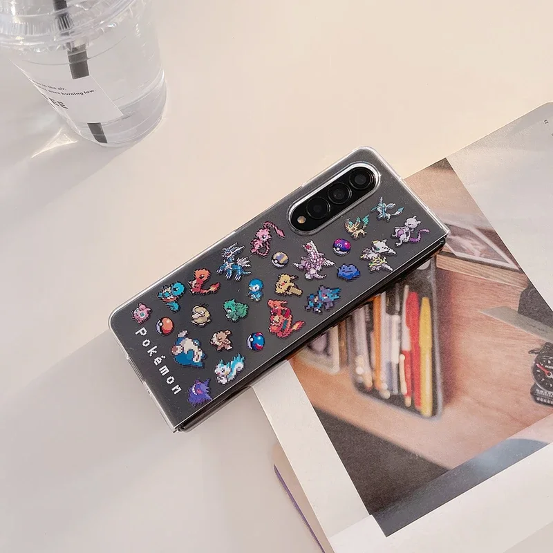 Funda de teléfono transparente para Samsung Galaxy Z Flod 6 5, Anime japonés, monstruos de bolsillo, Pokémon Gengar, funda suave transparente para Z Flod 3 4