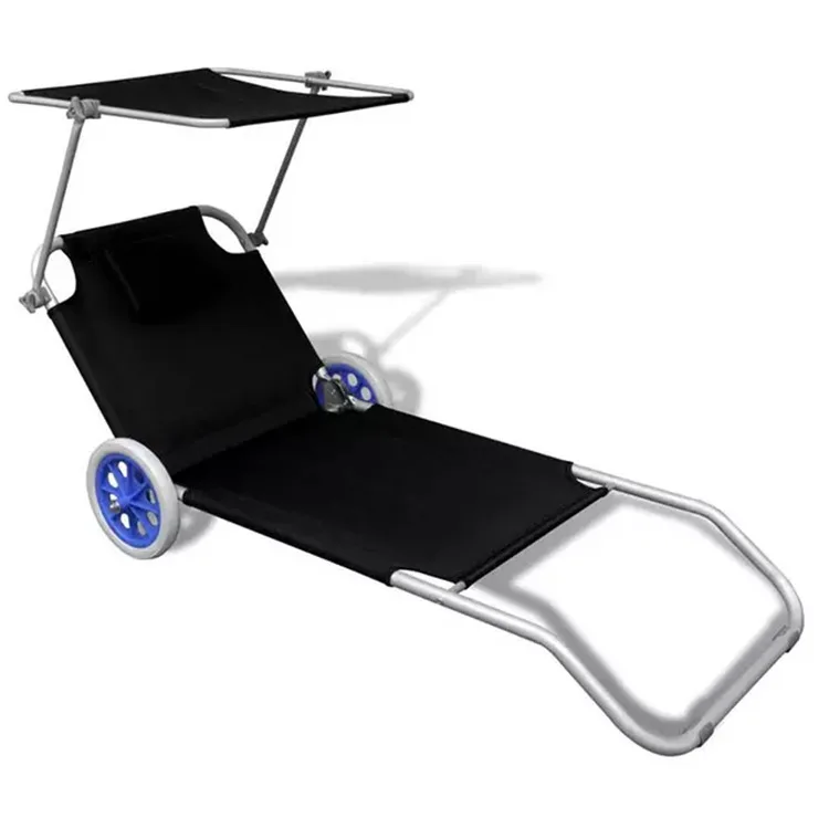 

Folding bed Teslin aluminum tube outdoor beach folding beach bed with canopy trailer recliner