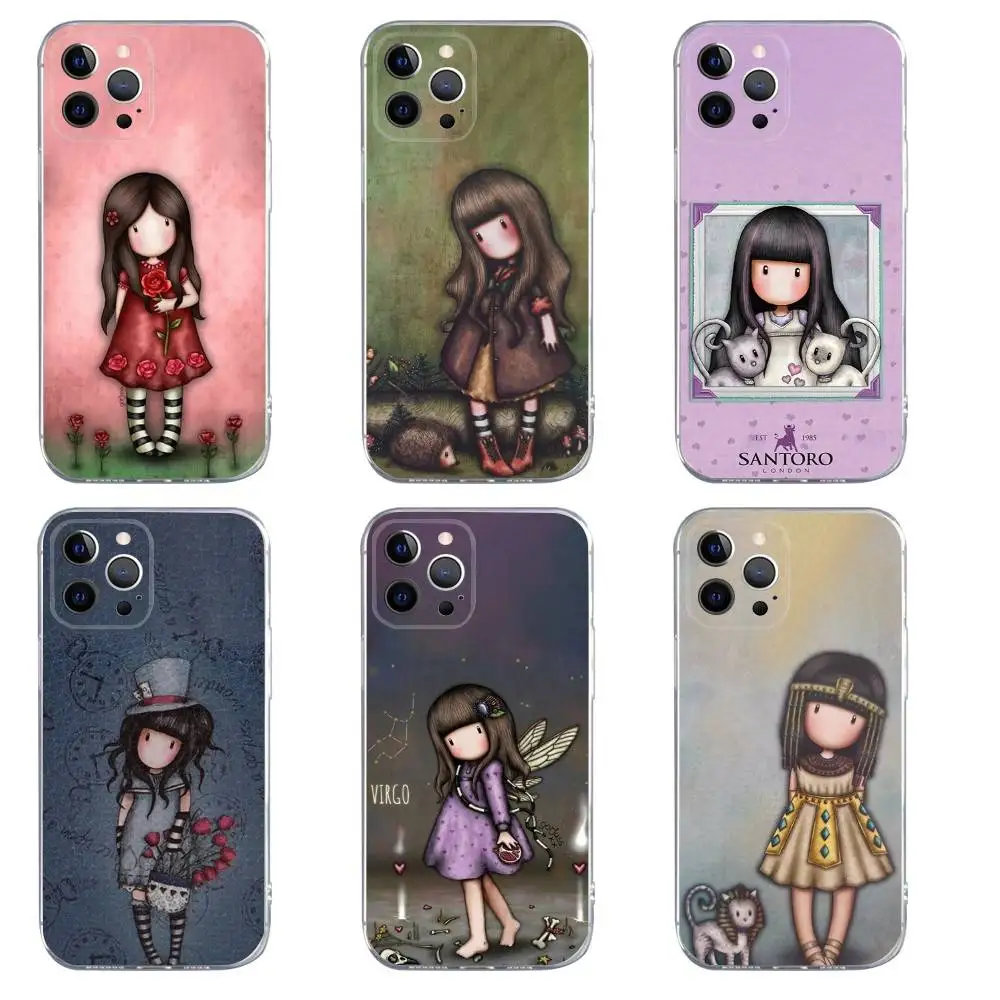 

S-Santoro G-Gorjuss Phone Case For iPhone 16,15,14,13,12,11,Pro,Max,Xs,Xr,X,7,8,Plus,Mini Silicone Clear Cover