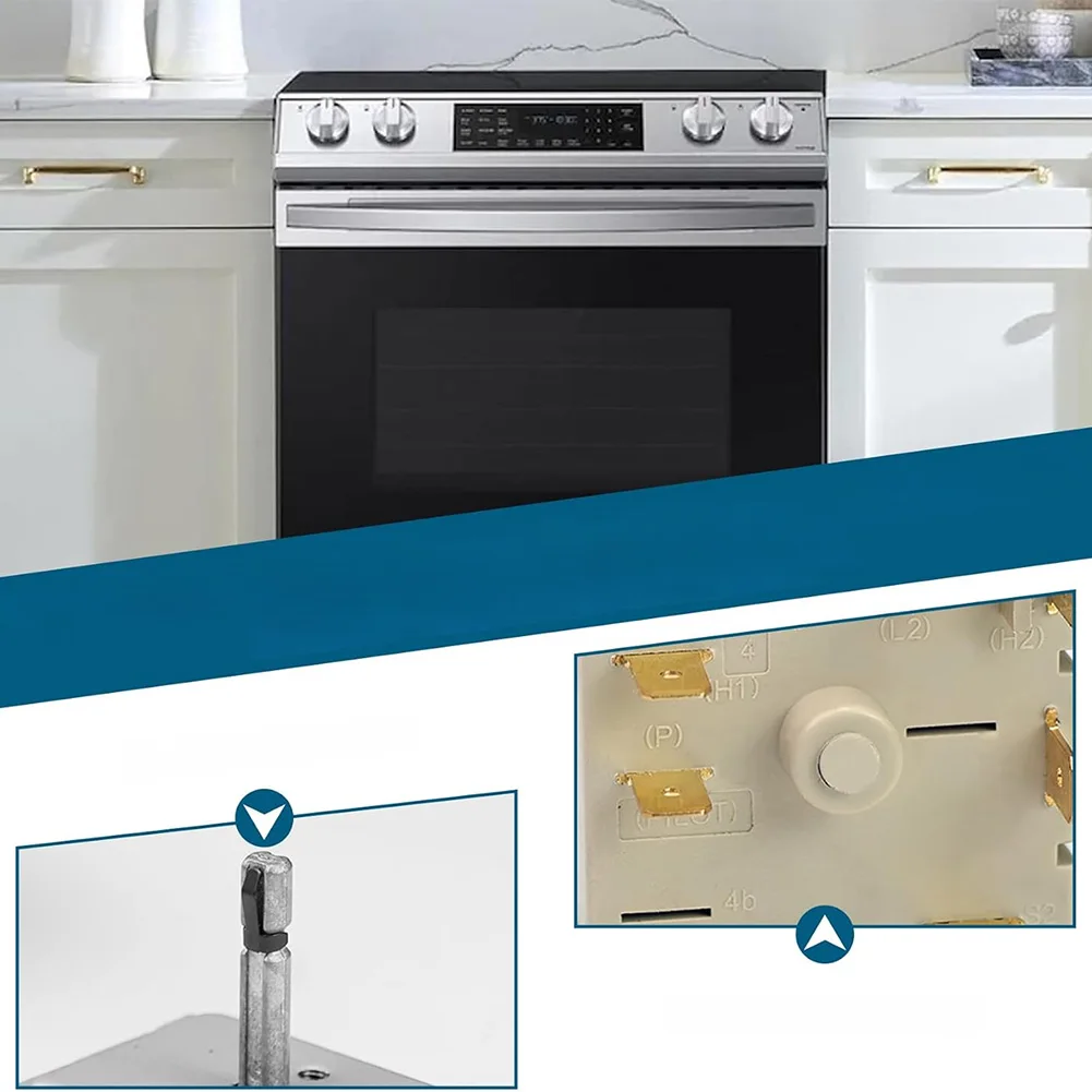 Electric Range Switch Dual Burner Switch Robust Metal Construction High Temperature Resistant Precise Temperature Control