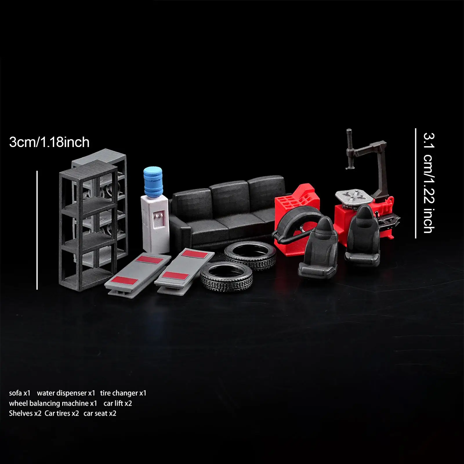 Mini ensemble d'outils de réparation automobile simulé, 12 pièces, pour Dioramas miniatures 1/64