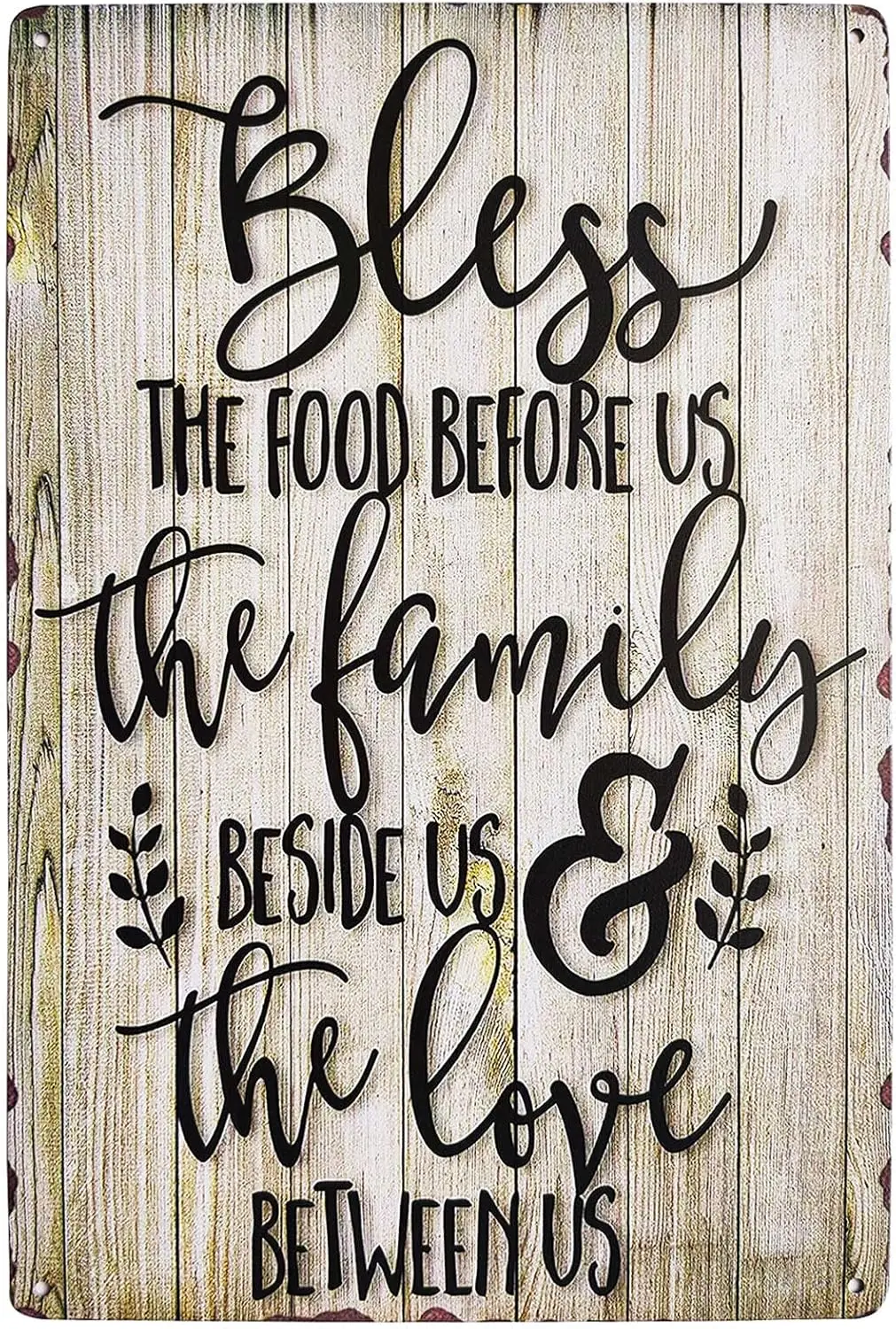 Metallschild „Bless The Food Before Us“ im Vintage-Stil, rustikales Bauernhaus-Wanddekor für Küche, Wohnzimmer, Esszimmer