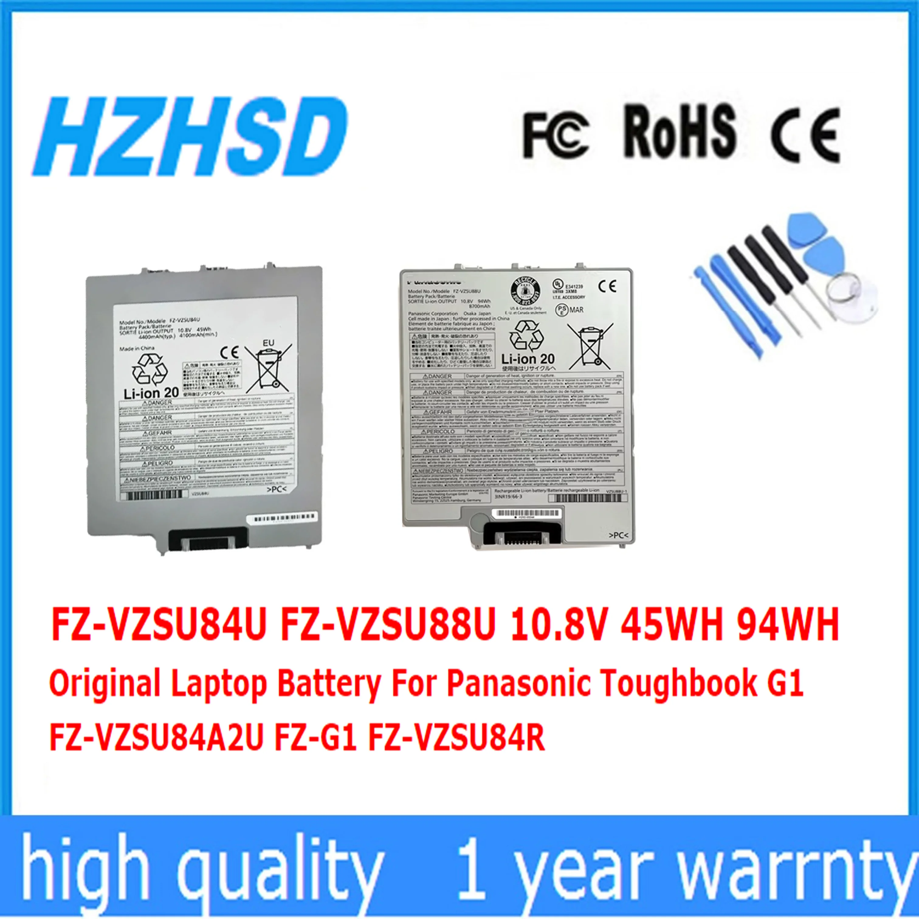 FZ-VZSU84U FZ-VZSU88U 10.8V 45WH 94WH Original Laptop Battery For Panasonic Toughbook G1 FZ-VZSU84A2U FZ-G1 FZ-VZSU84R