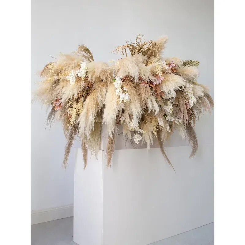 High End Artificial Flower Wall Decor for Shop Window Display Ready Made Mixed Dried Flowers Simple Home Decoration