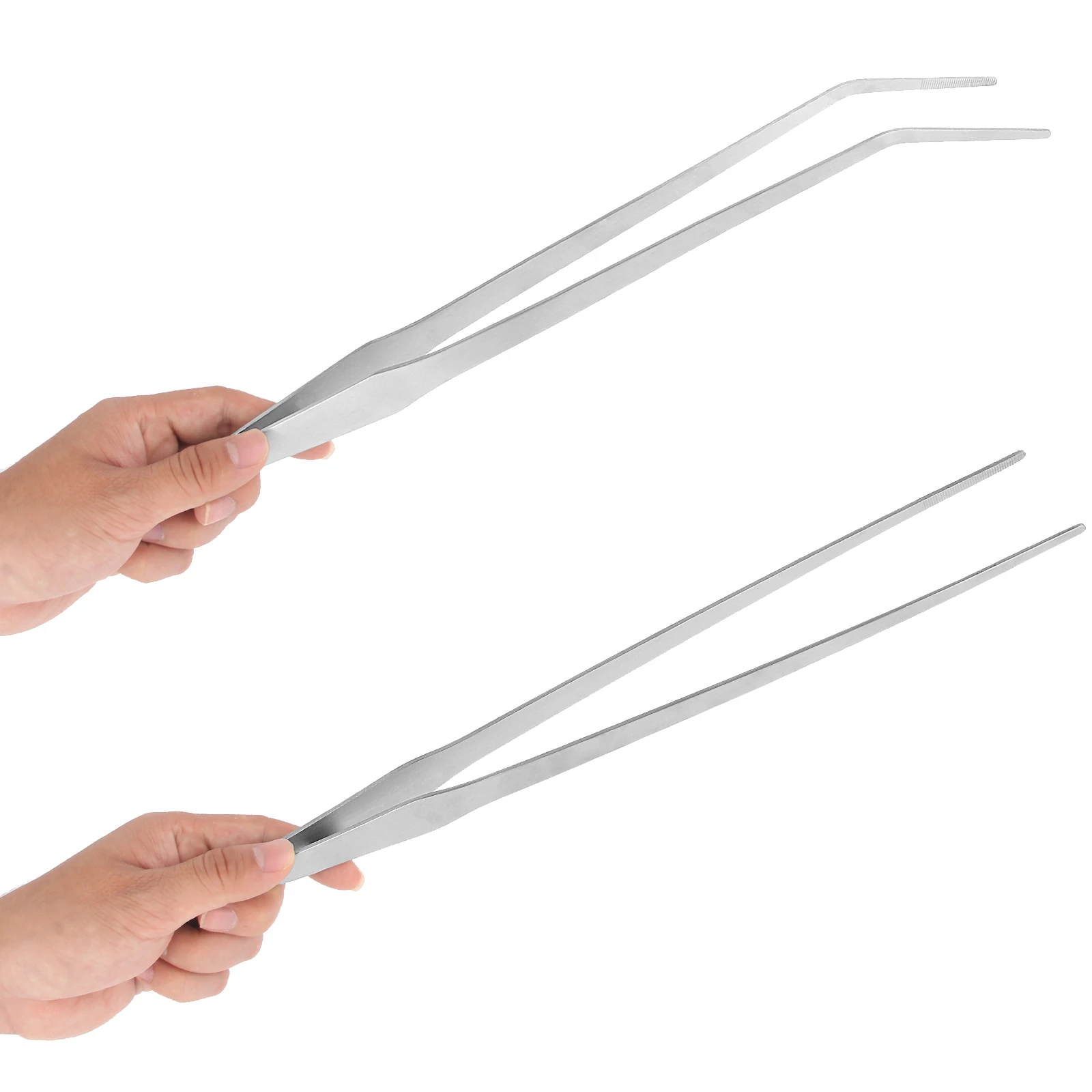 FEITA Long Stainless Steel Tweezers Fish Tank Aquatic Plants Aqaurium Tool Water Plant Curved Pliers Birds Reptile Feeding Tongs