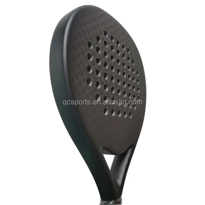 Racchetta da beach tennis personalizzata di alta gamma in fibra di carbonio, texture opzionale 3K/12K/18K, design portatile a forma di diamante con f