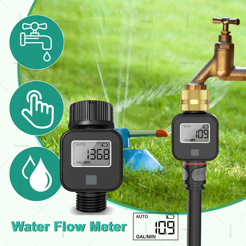 

Расходомеры воды с цифровым дисплеем, садовый полив, ирригационный шланг, инструменты для измерения расхода воды и расхода, резьба 3/4 дюйма