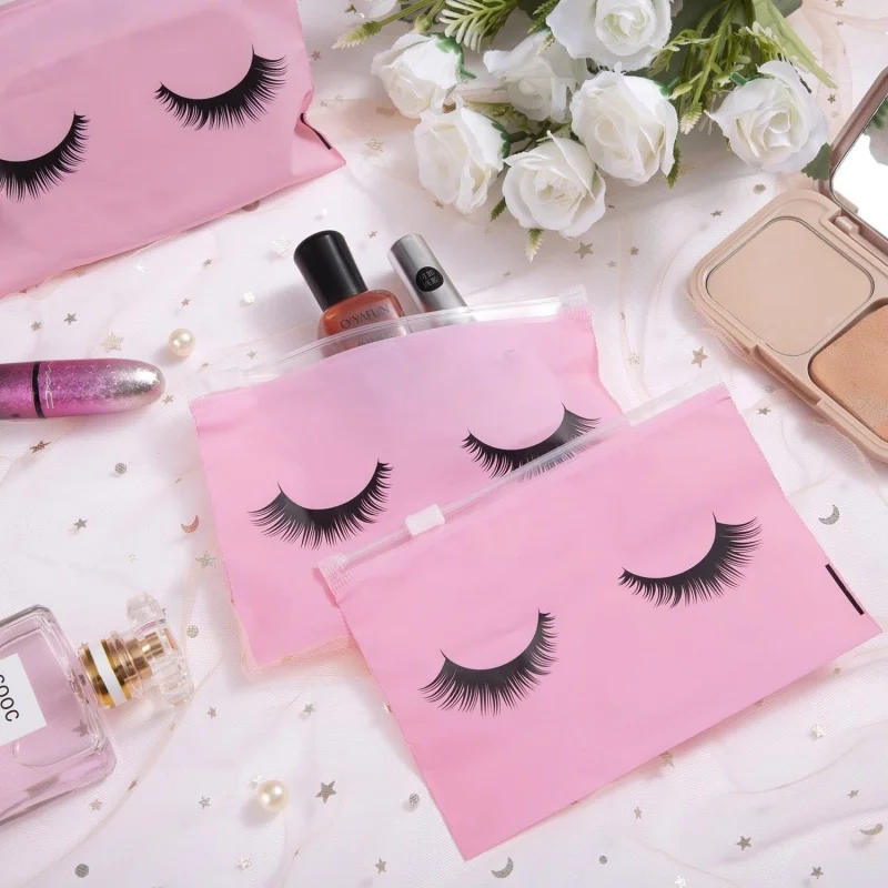 50 قطعة أكياس الرعاية اللاحقة رمش العين لاش طباعة الرباط حقيبة مستحضرات تجميل فارغة الجمال هدية مستحضرات التجميل عينة الحقيبة جلدة اكسسوارات #4