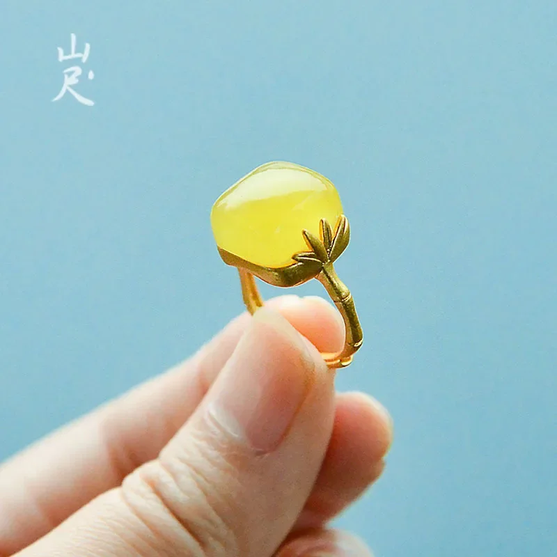 

Yellow Jade Rings Women Amulet Talismans Jewelry 925 Silver Gemstone Charm Real Natural Adjustable Ring Gemstones Designer