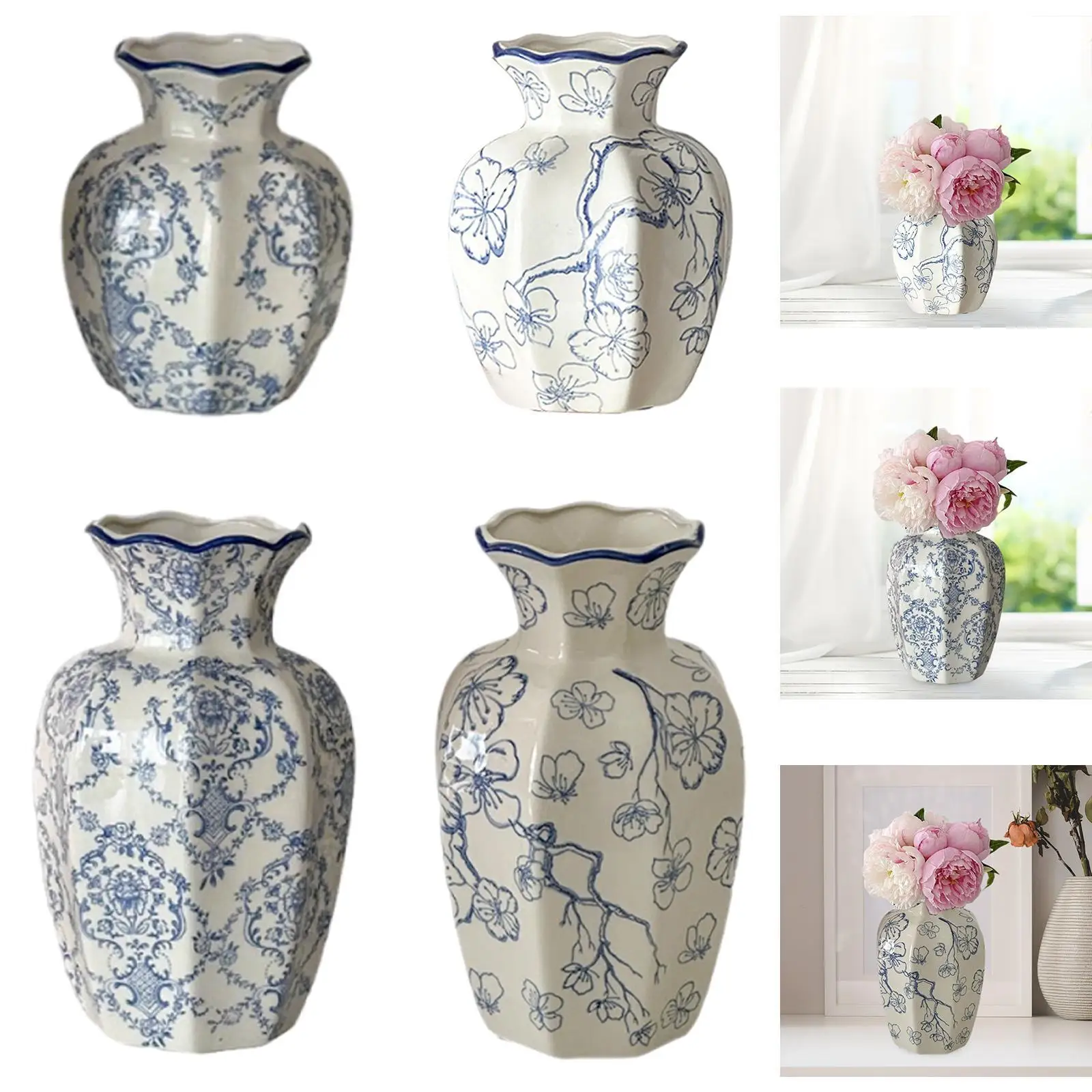 

Chinese Ceramic Flower Vase Decoration for Table Centerpieces Desk Wedding