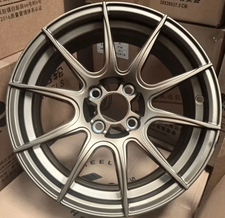 15 Inch Sport OEM Alloy Wheels Blade Twin 5 Spoke Black Gunmetal For Sedan Hatchback 4x100 5x114.3 Car Rims